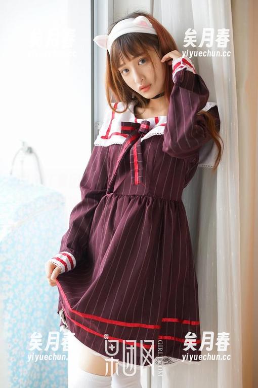 GIRLT果团网 - 在蜜桃Q妹儿的女仆写真里，福利指标就像标枪一样飞向了天空。